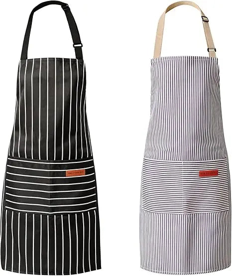 NLUS Two Pack Kitchen Aprons With Adjustable Pockets