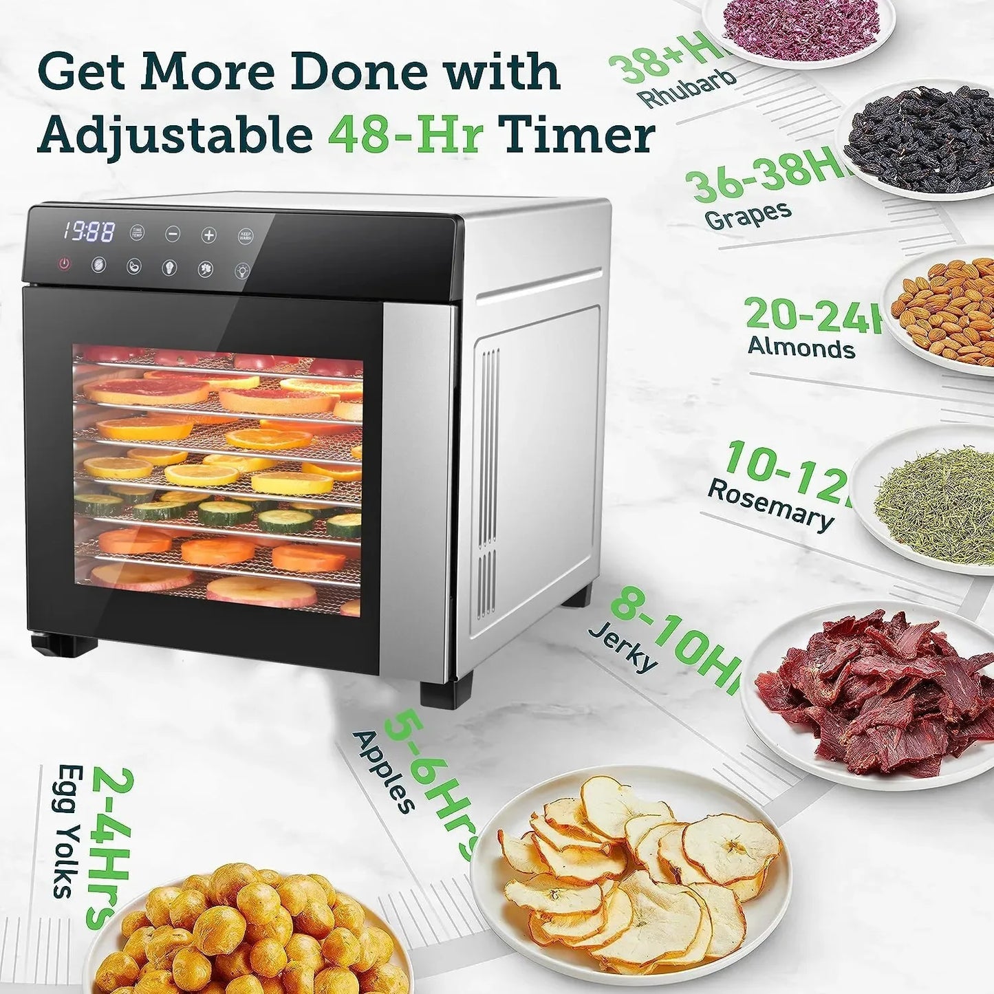 SNDOAS Food Dehydrator With Digital Timer And Presets
