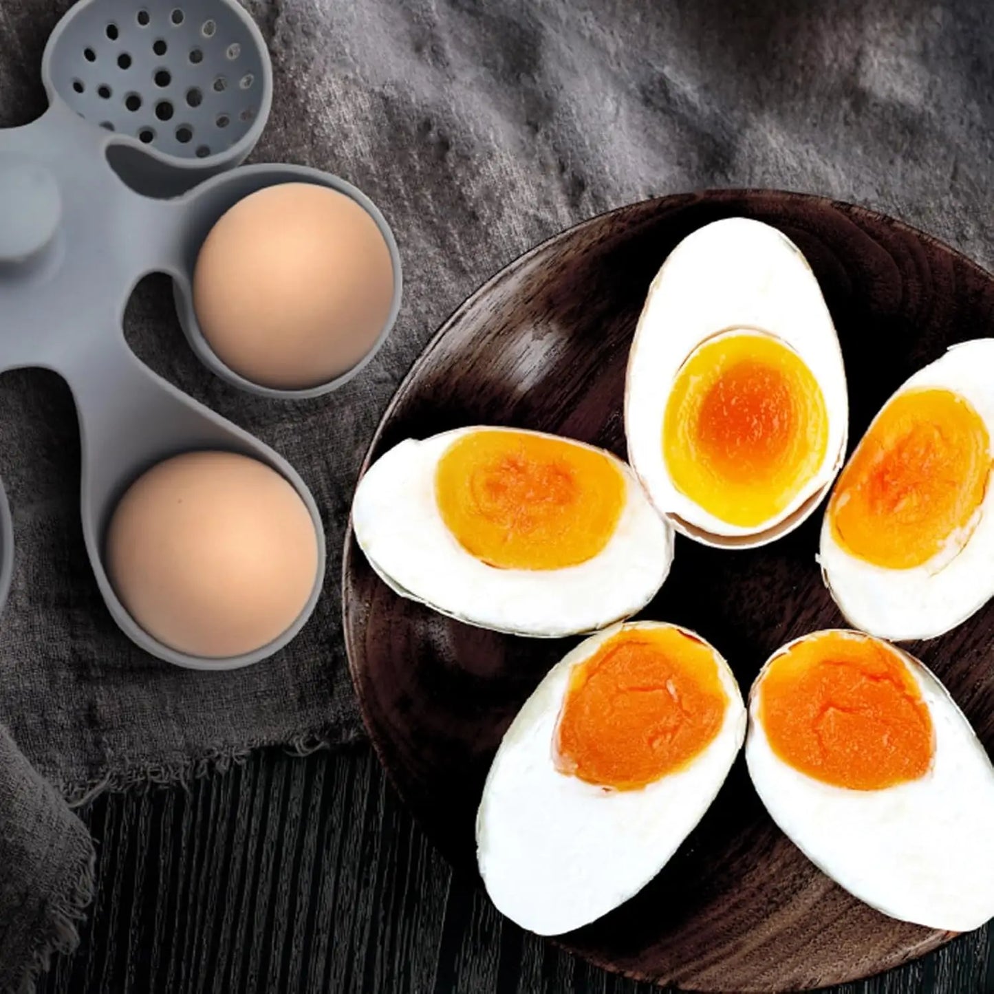 Silicone Egg Boiler Rack Six Holder Kitchen Gadget Dishwasher Safe