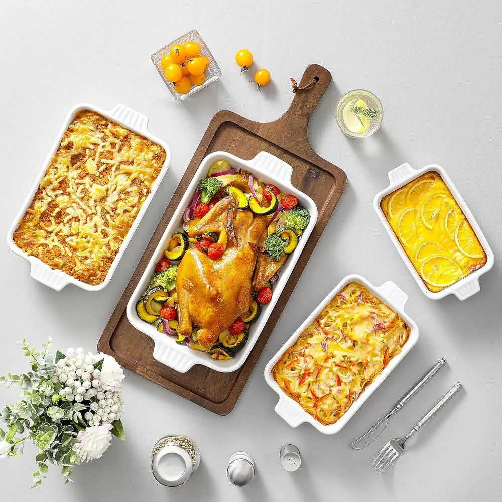 YTYIN Bakeware Porcelain Casserole Dishes With Handles