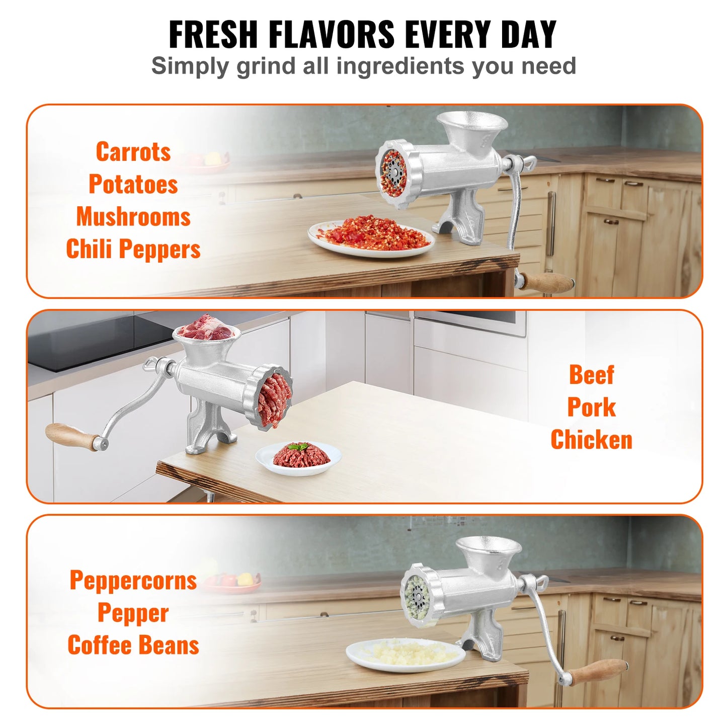SucceBuy Manual Meat Grinder Heavy Duty Cast Iron Mincer