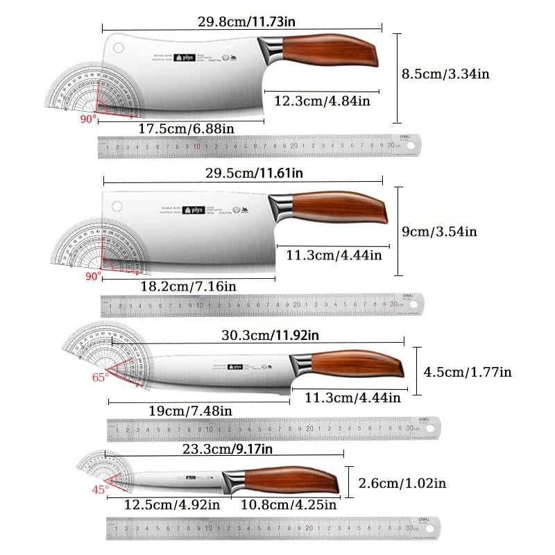 Stainless Steel 4 Piece Kitchen Knife Set For Home Chefs