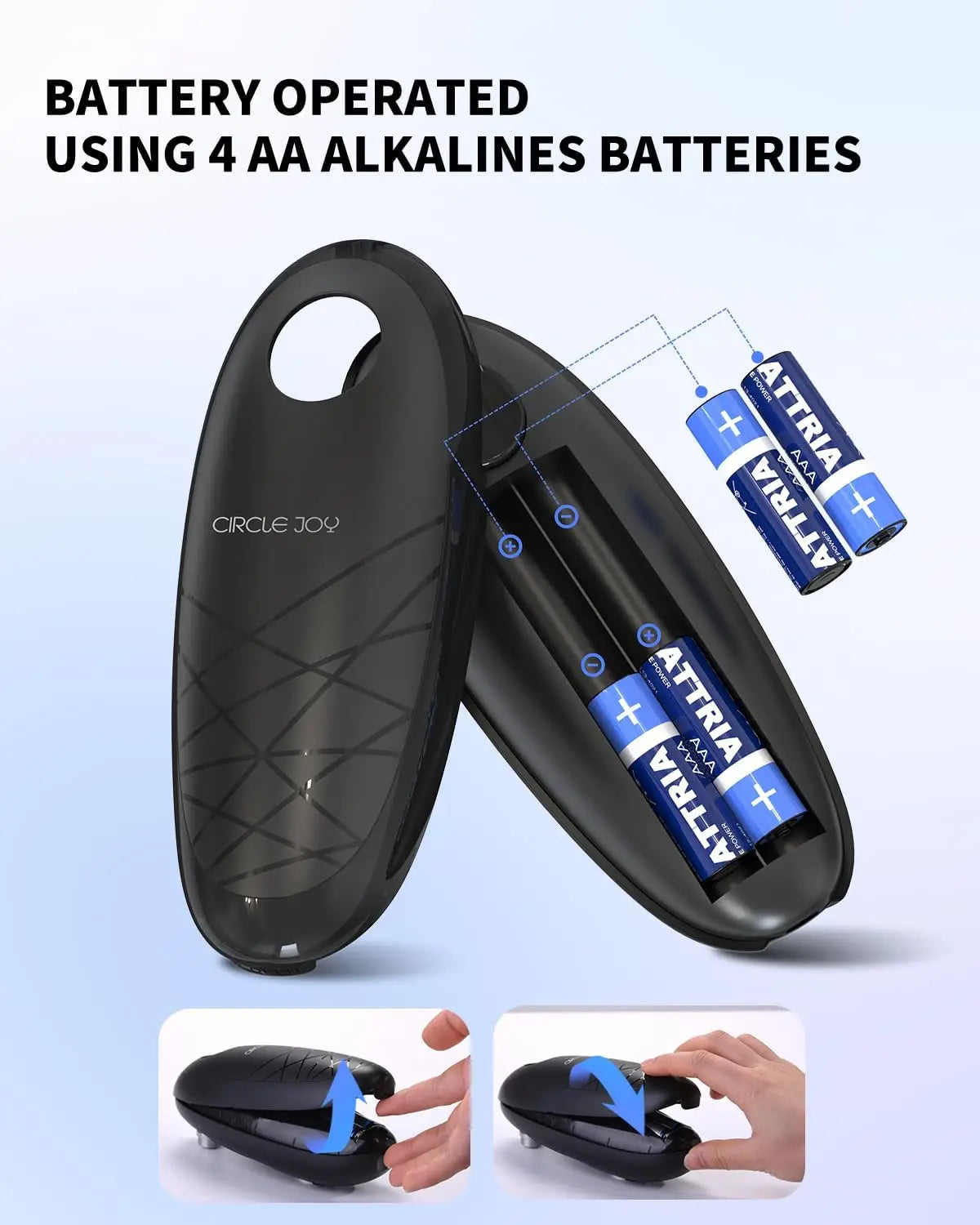 XMSJ Electric Can Opener One-Touch Automatic Smooth Edges Handheld Battery-Operated