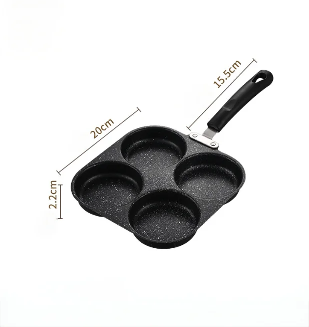 Medical Stone Four Hole Omelette Pan Nonstick Flat Bottom Frying Pan