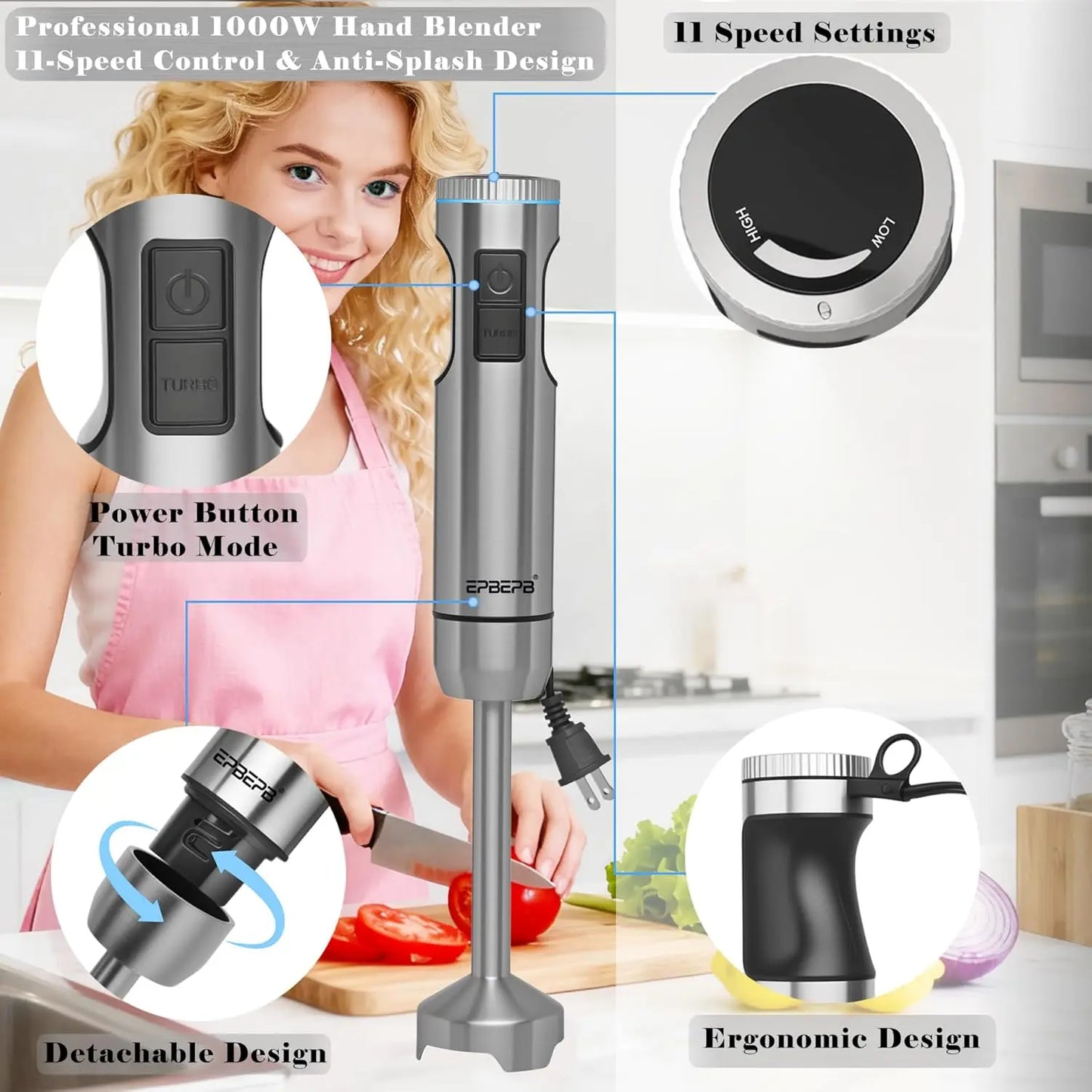 12 In 1 Immersion Blender Set Handheld Stick Mixer