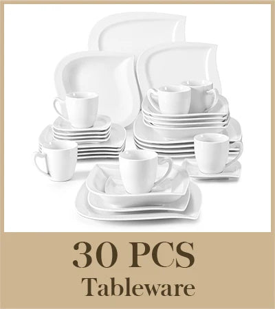 MALACASA Porcelain Dinner Set 30 Or 60 Piece Cups Saucers