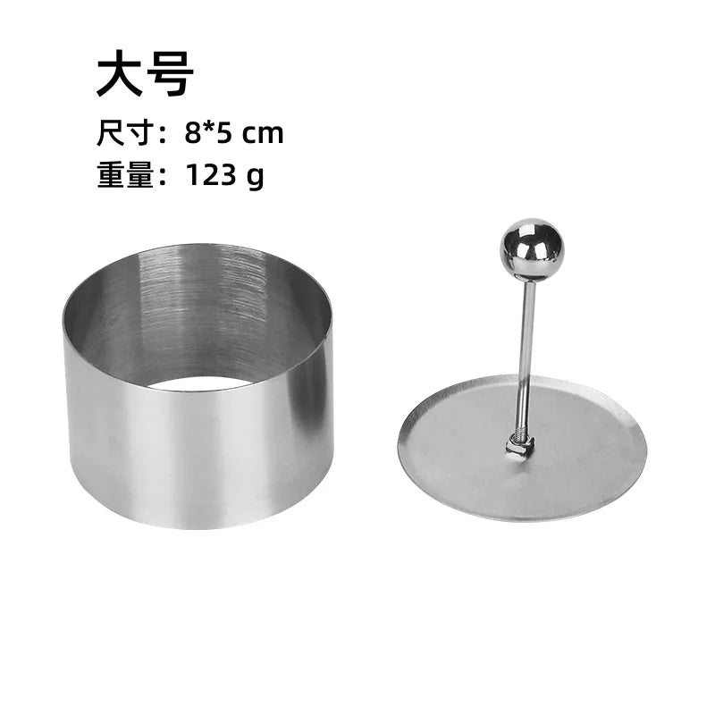 Round Stainless Steel Rice Ball Mold With Pusher Sushi Maker