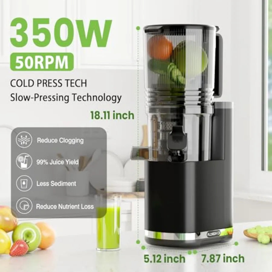 Cold Press Juicer Slow Masticating 350W High Juice Yield