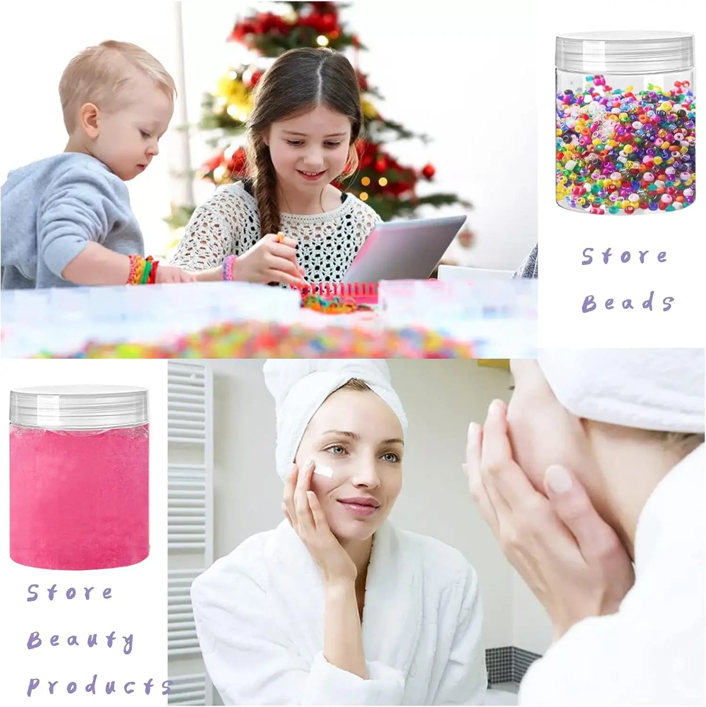 Plastic Jars With Lids Wide Mouth Storage Jars 20 Pack