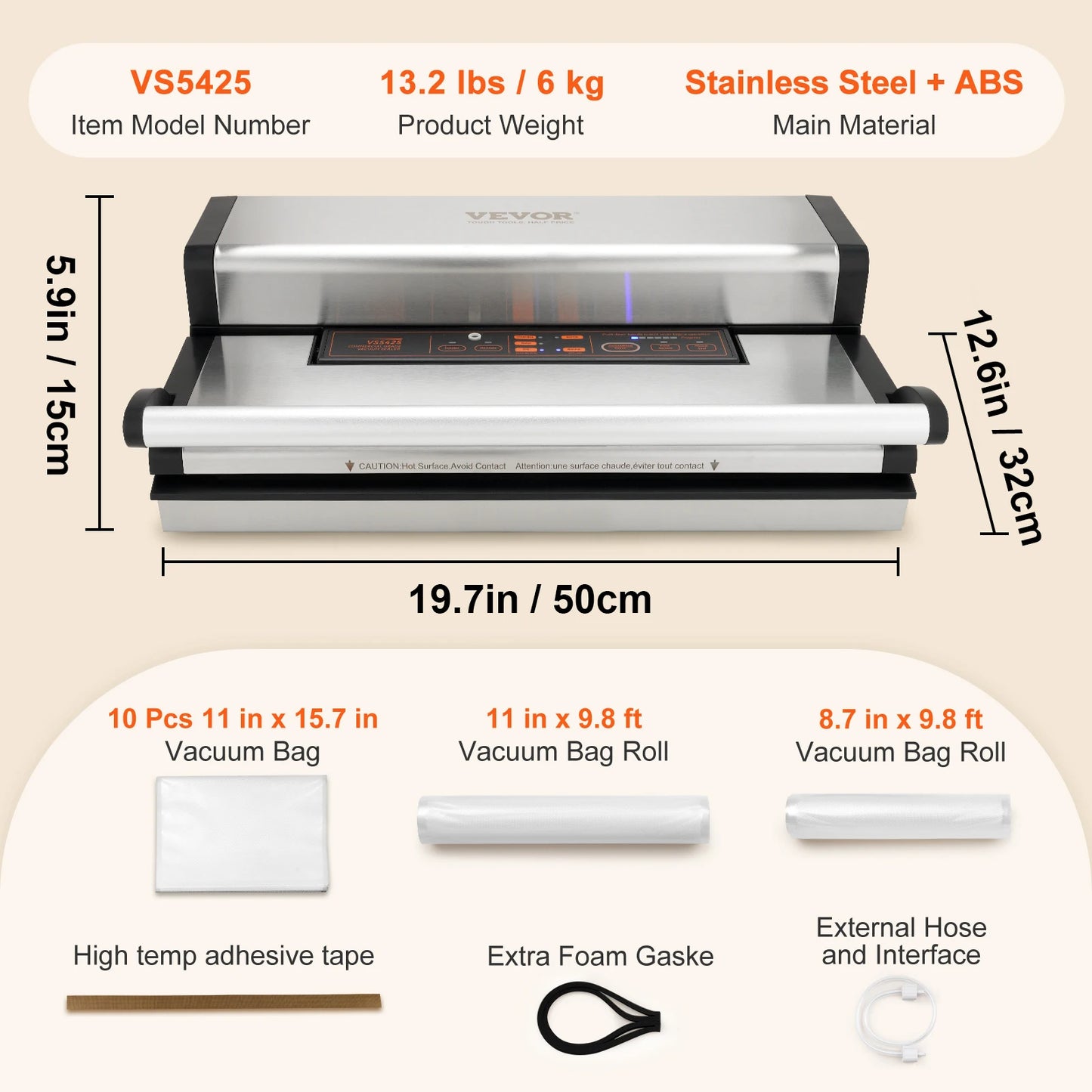 SucceBuy Commercial Vacuum Sealer Machine With Bag Roll Cutter