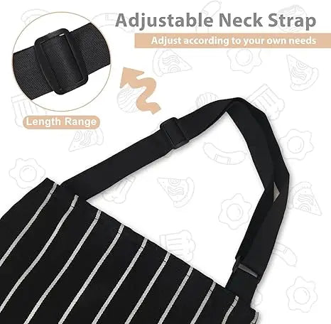 NLUS Two Pack Kitchen Aprons With Adjustable Pockets