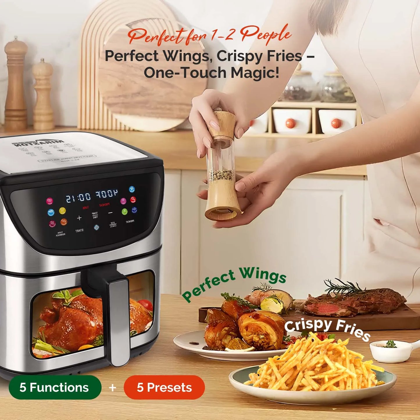 Air Fryer With View Window And 10In1 Presets For Families