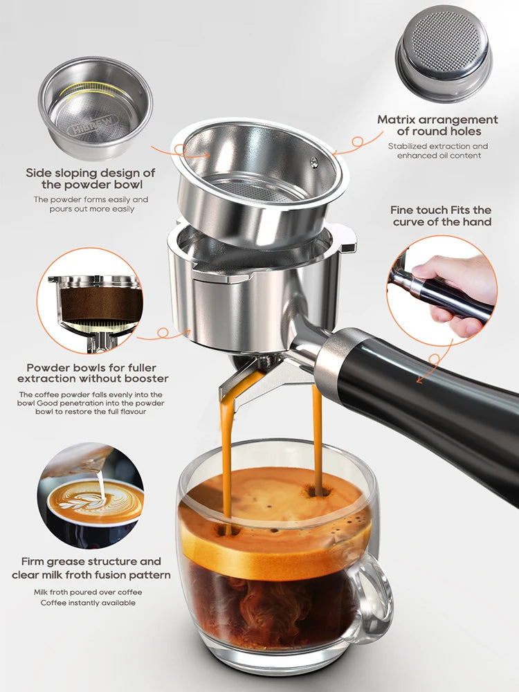 HiBREW 20Bar Semi Automatic Espresso Machine With Temperature Control