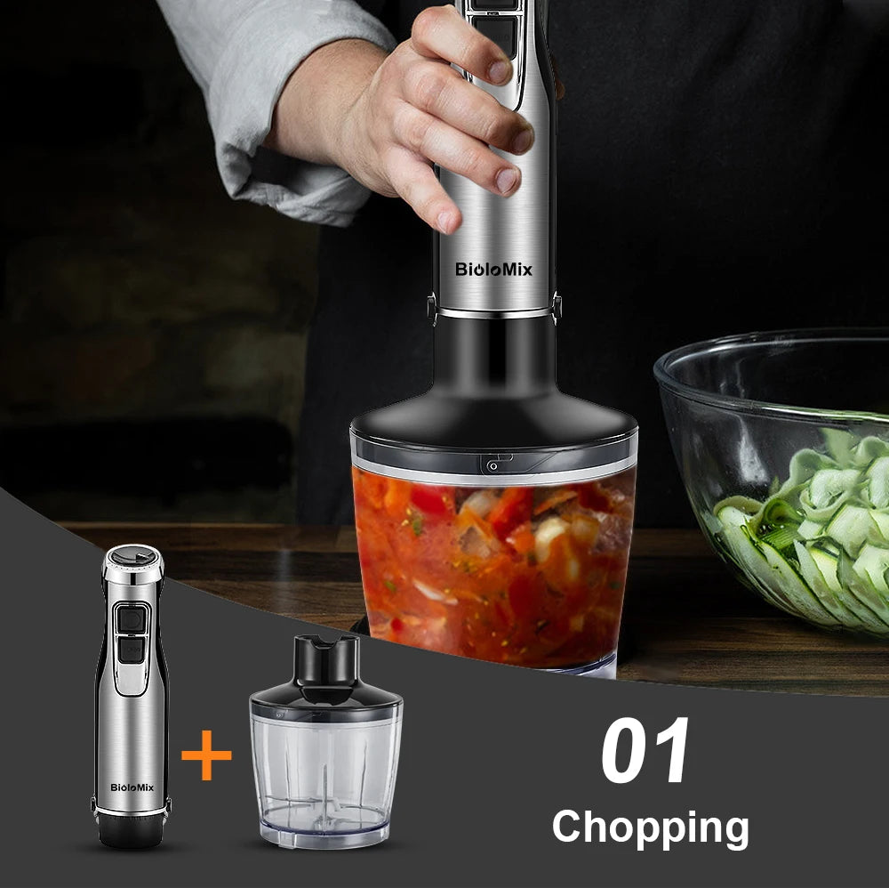 Biolomix 1200W 4-In-1 Immersion Hand Blender With Chopper