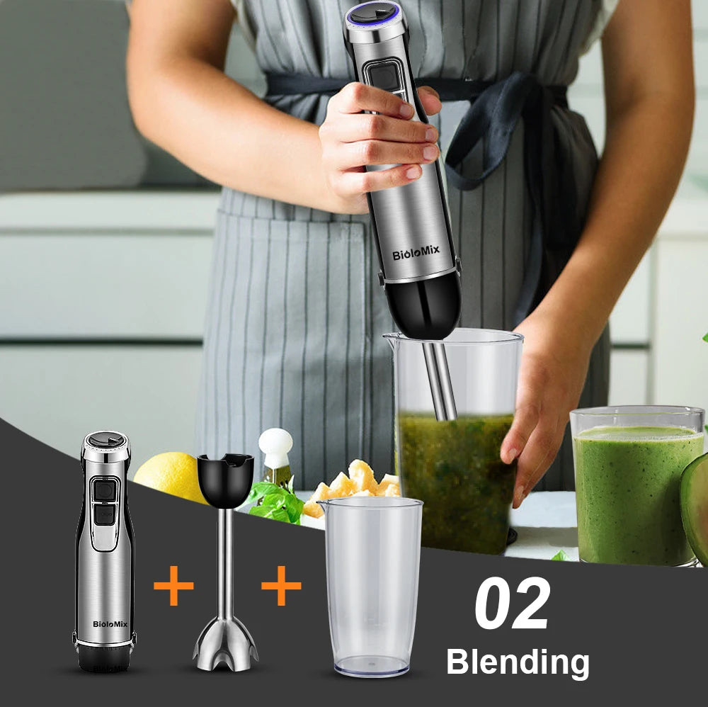 Biolomix 1200W 4-In-1 Immersion Hand Blender With Chopper