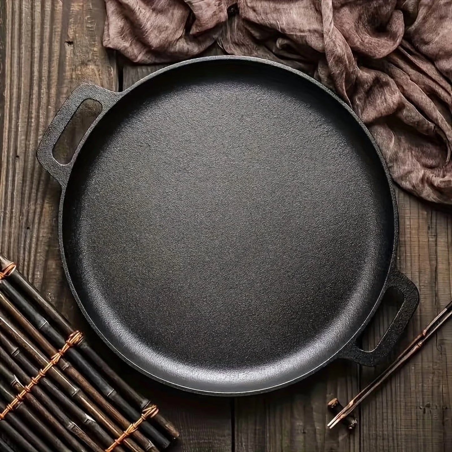 Multifunction Cast Iron Skillet Nonstick For Pizza Grilling Pancakes