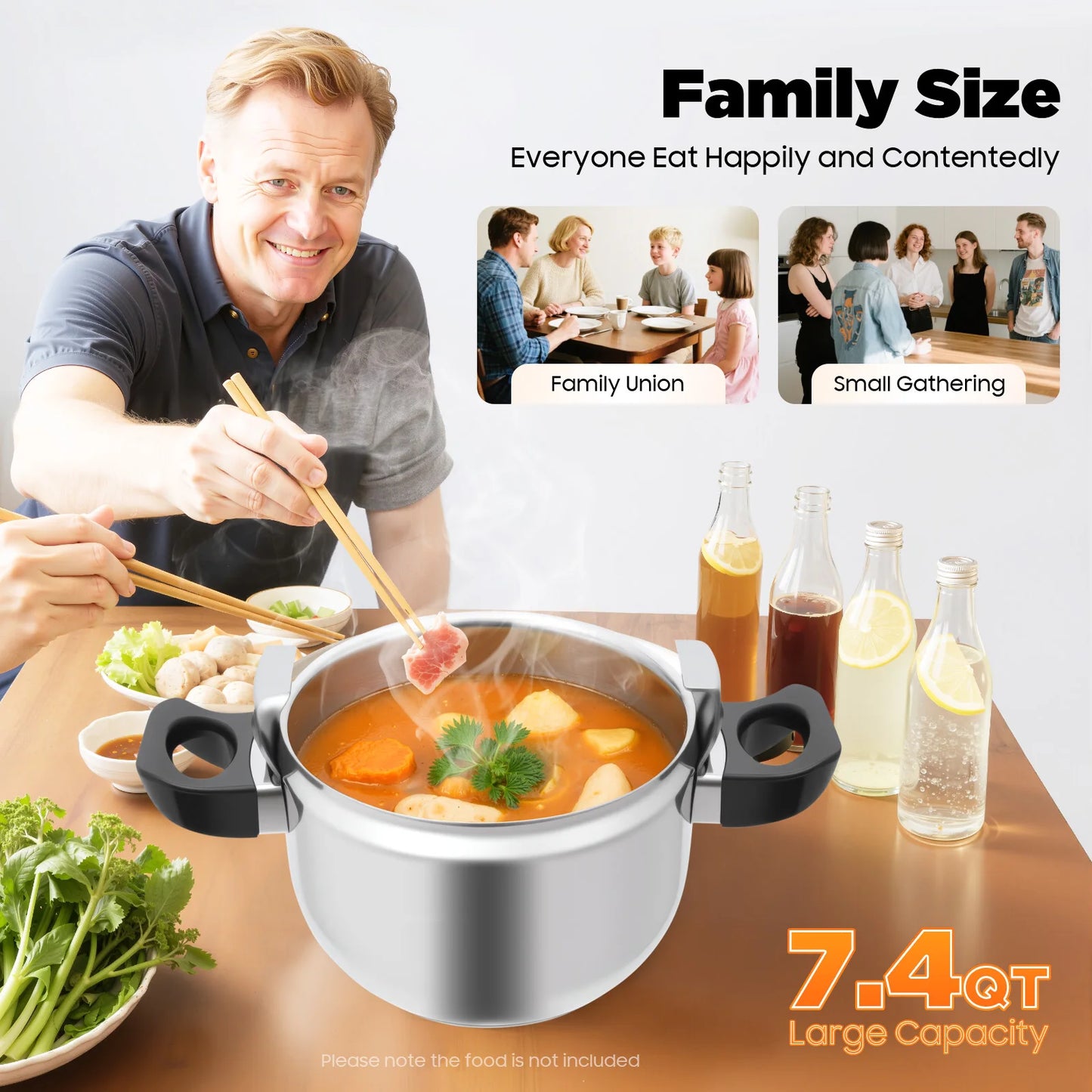 Stainless Steel Pressure Cooker With Safety Valve For Restaurant Kitchen