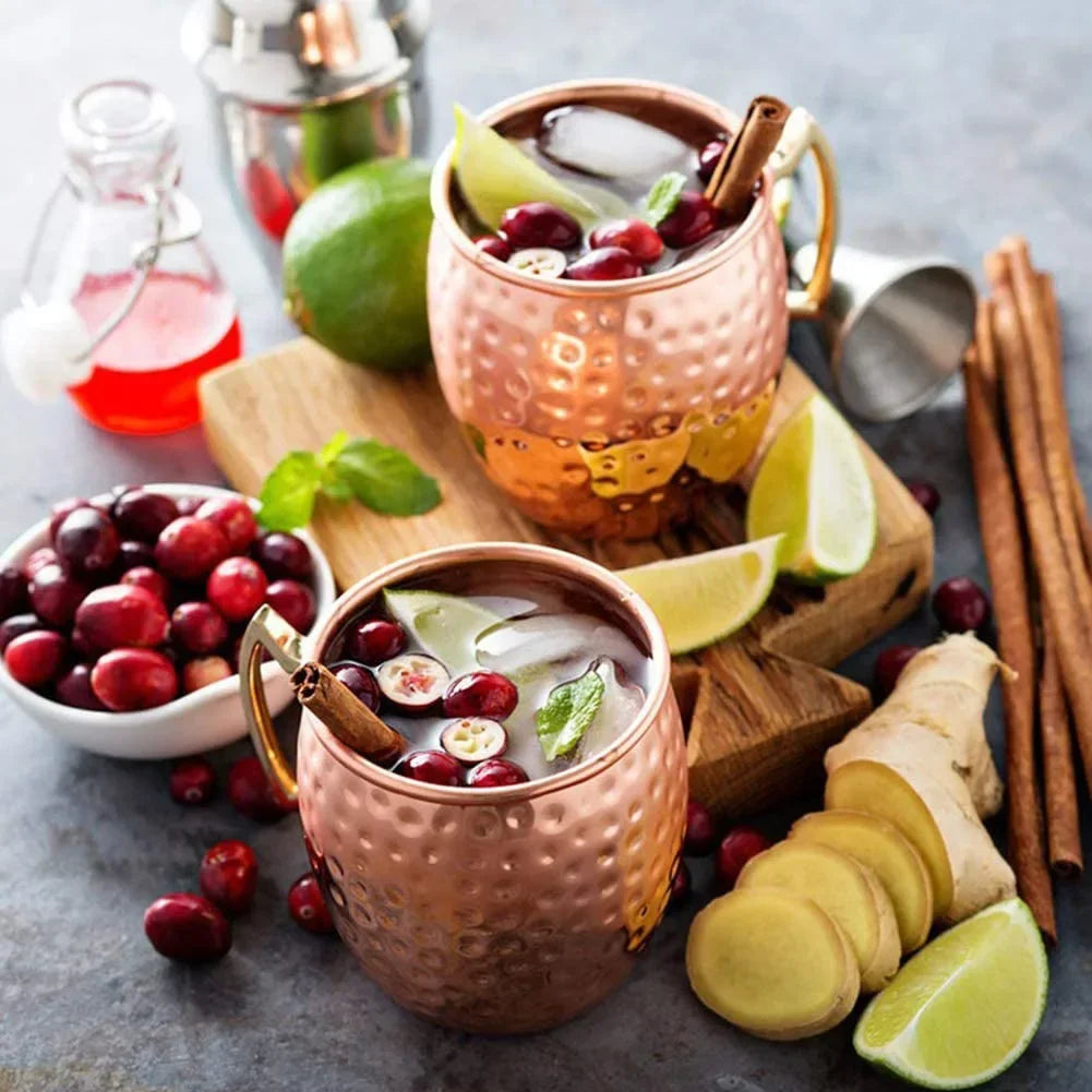 Alloet Moscow Mule Mugs Stainless Steel Copper Plated