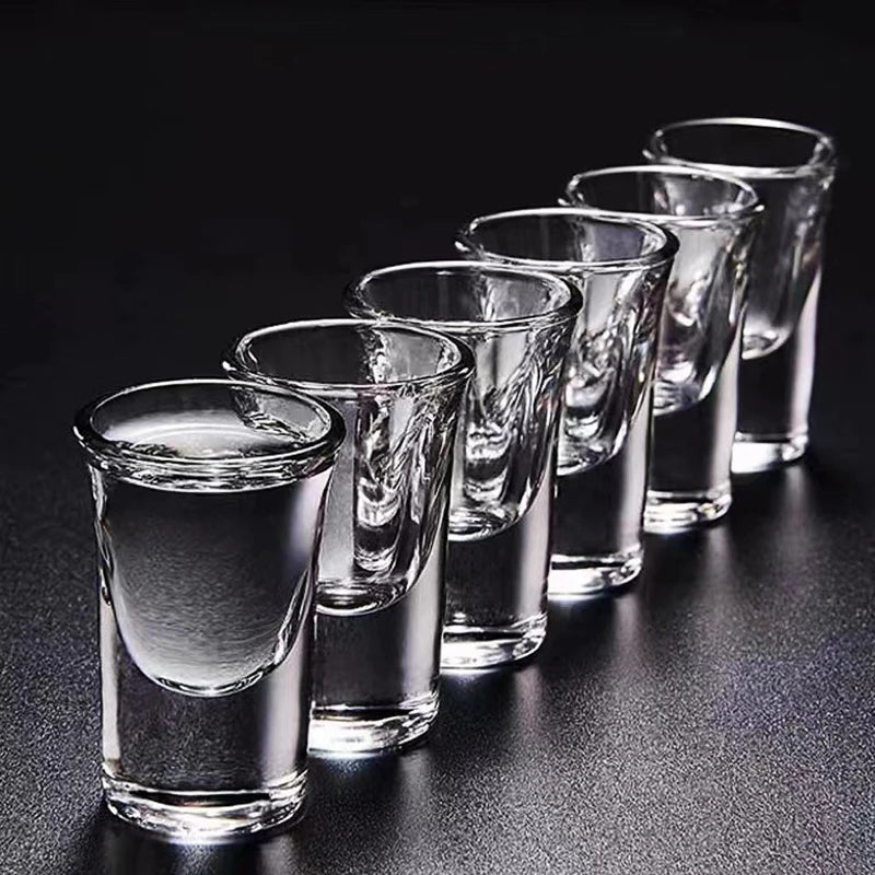 Six 15ml Shot Glass Set Transparent Glass Thick Bottom