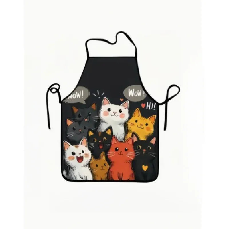 Cute Cat Print Apron For Home Cooking And Baking Gift