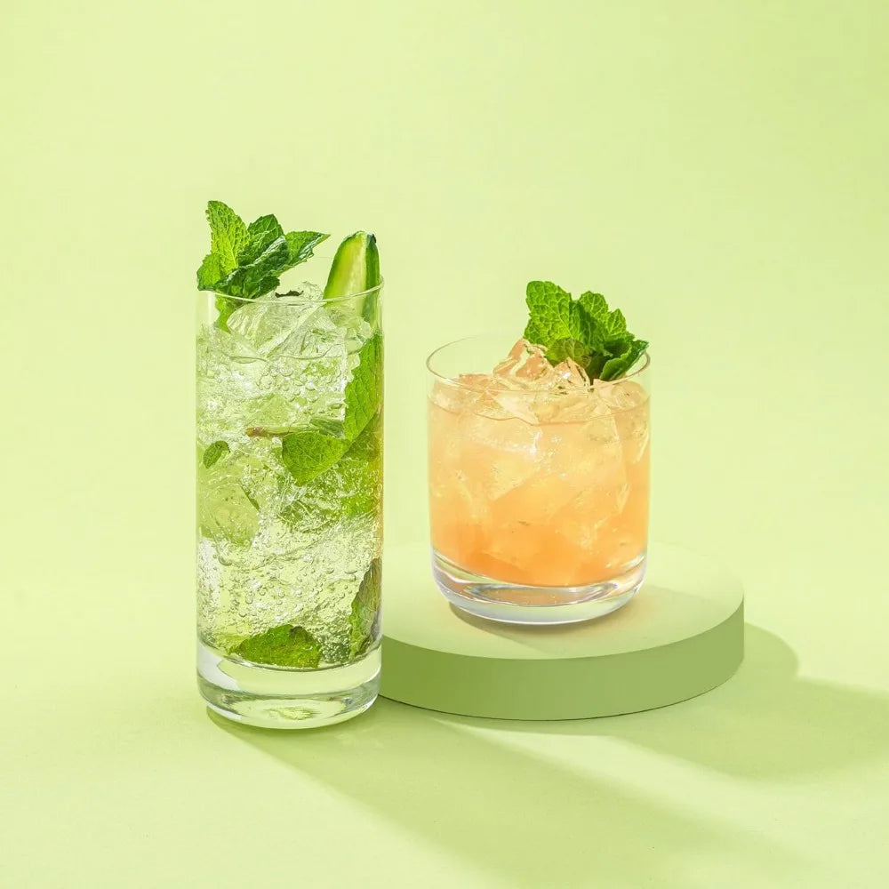 NBVCX Tall Highball Glasses Set Of 6 Lead-Free Crystal Glassware