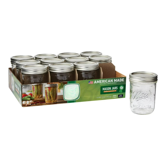 Wide Mouth Mason Jars 12 Pack With Lids And Rings Included