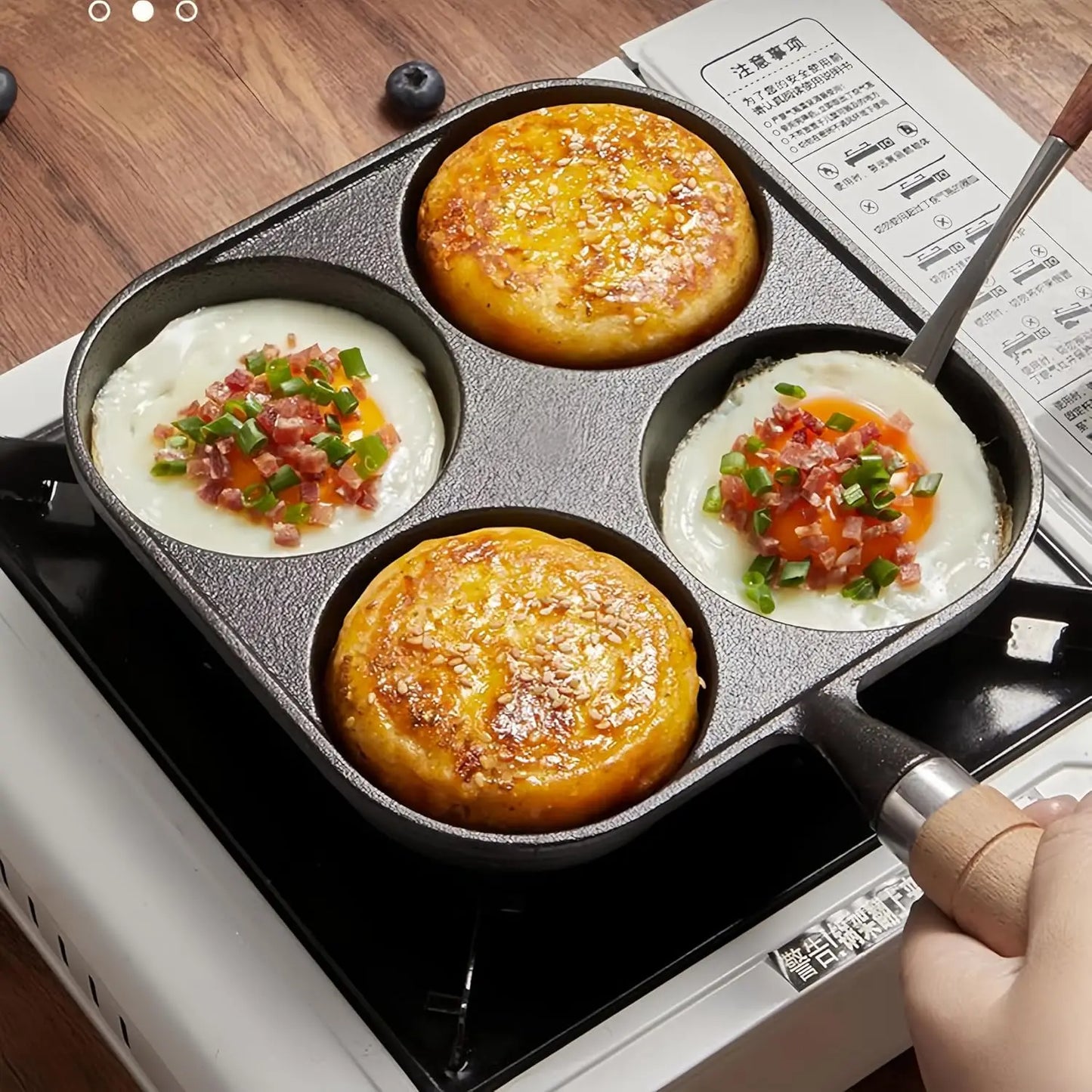 Cast Iron Egg Pan With Four Holes For Eggs