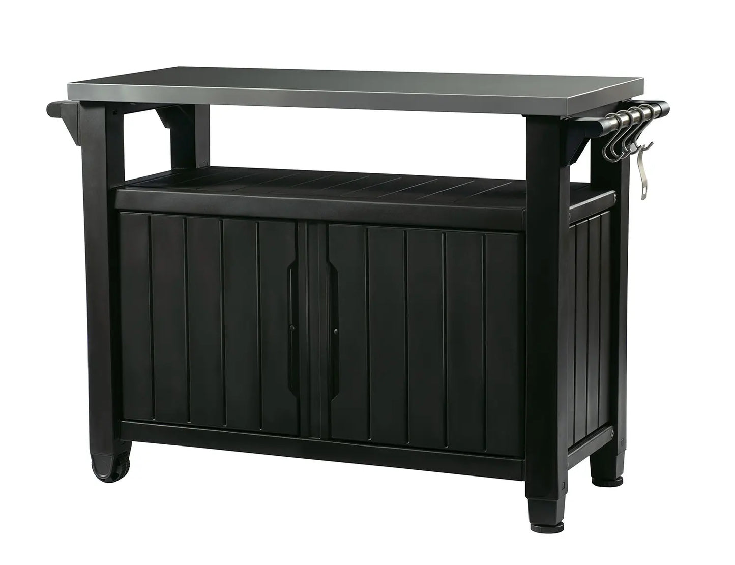 Outdoor Rolling Prep Table Cart With Storage And Wheels