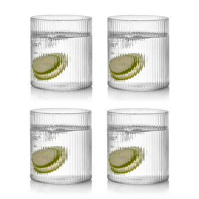 Ripple Whiskey Glasses Set Of 4 For Elegant Home Barware