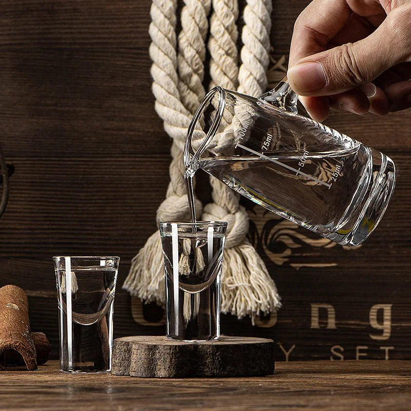 Six 15ml Shot Glass Set Transparent Glass Thick Bottom