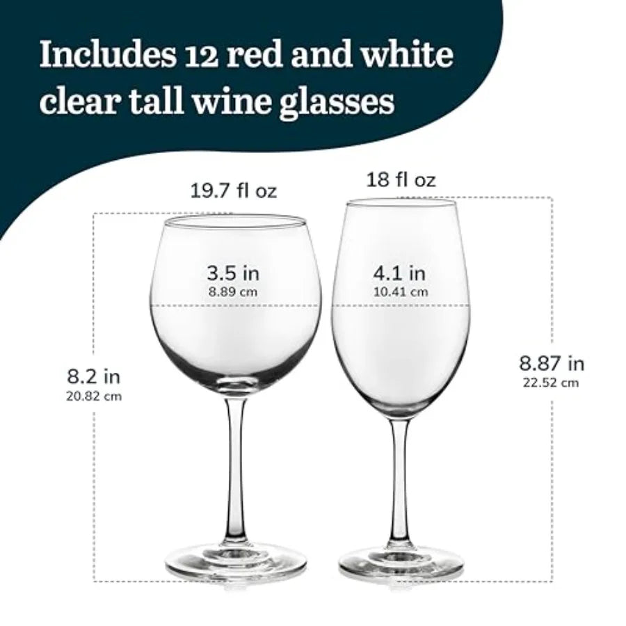 Vineyard Reserve LeadFree Wine Glass Set for Merlot Bordeaux Chardonnay