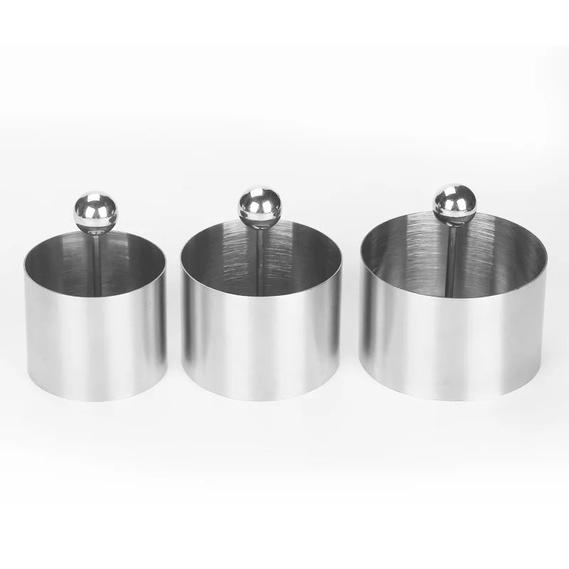 Round Stainless Steel Rice Ball Mold With Pusher Sushi Maker
