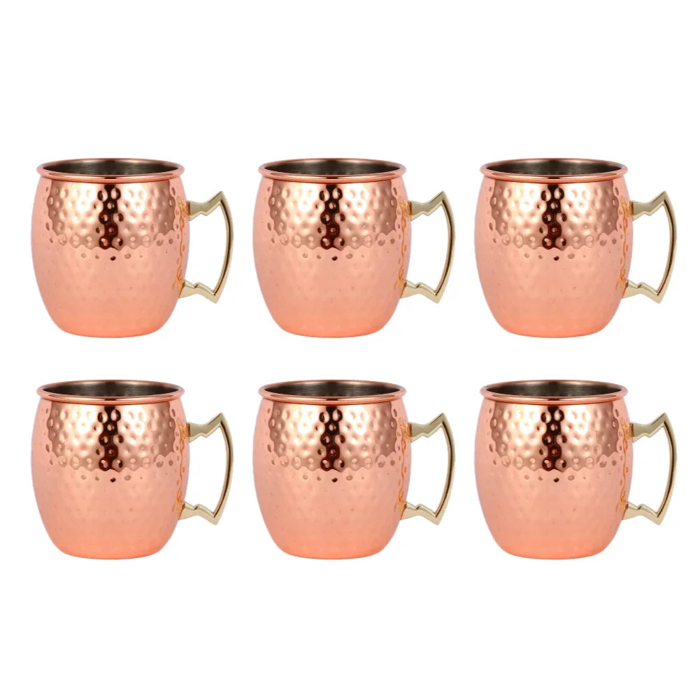 Alloet Moscow Mule Mugs Stainless Steel Copper Plated