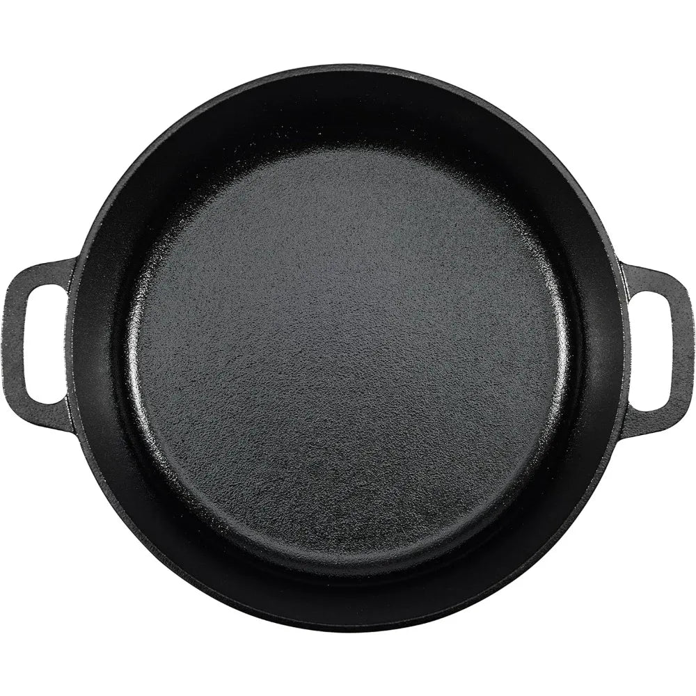 Pre-Seasoned Cast Iron Dutch Oven With Lid For Even Cooking