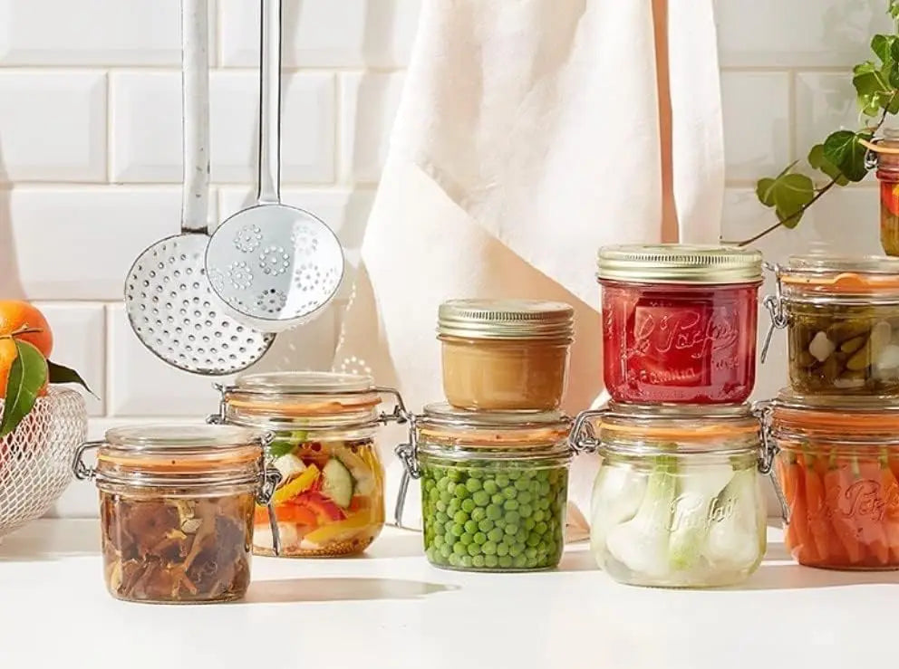 French Glass Canning Jar Set With Airtight Seal
