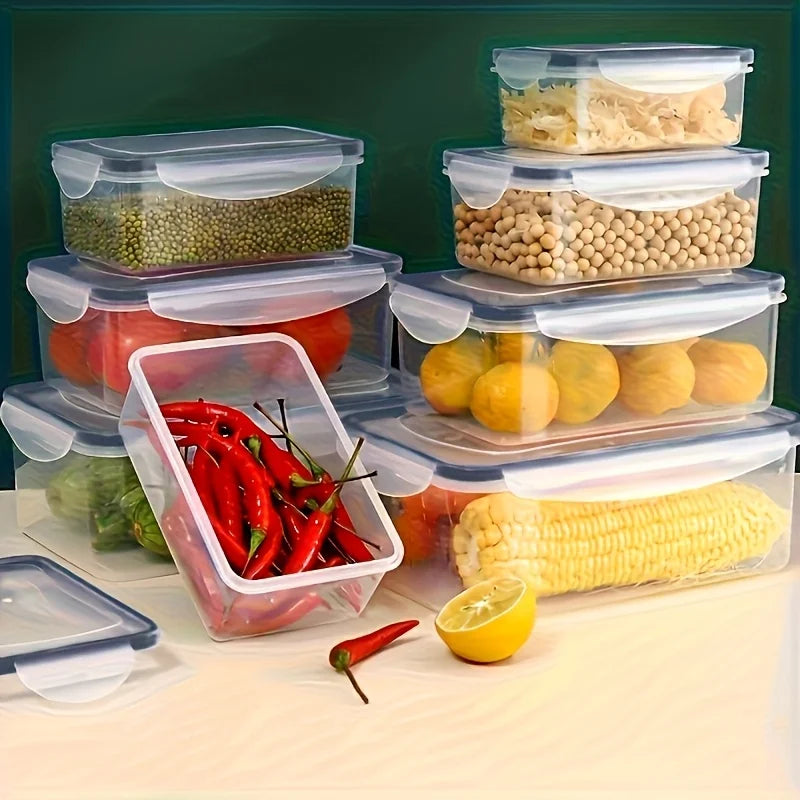 Clear Kitchen Storage Container Set With Lids And Chalkboard Labels
