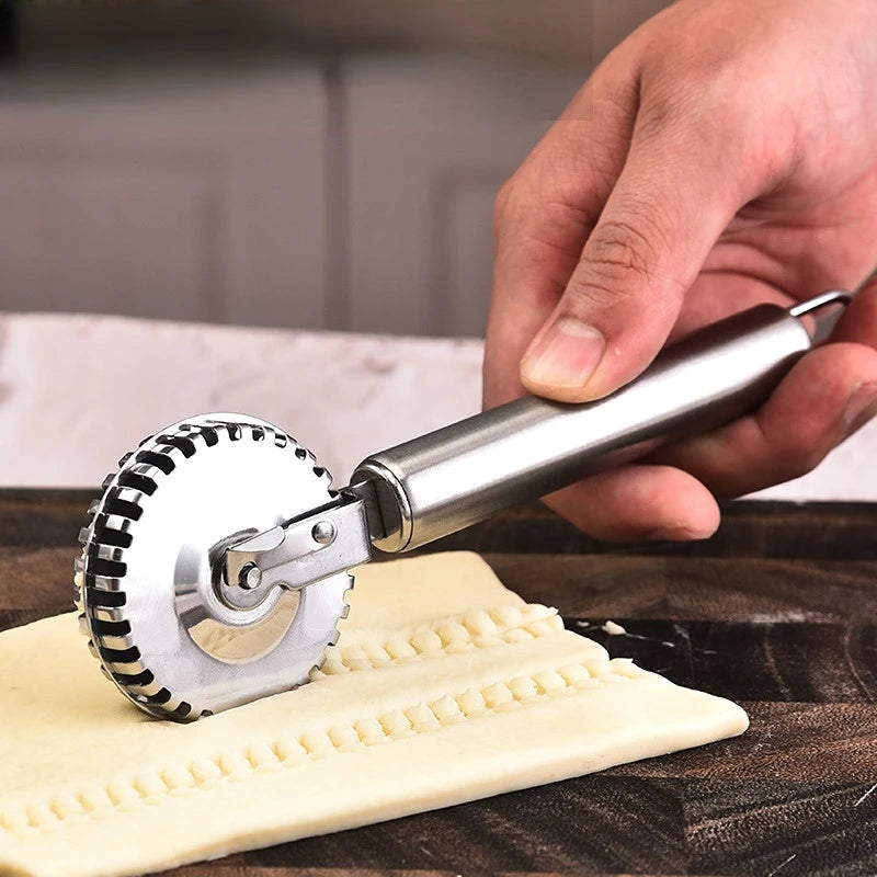 Stainless Steel Ravioli Cutter And Sealer Wheel For Pasta Dough