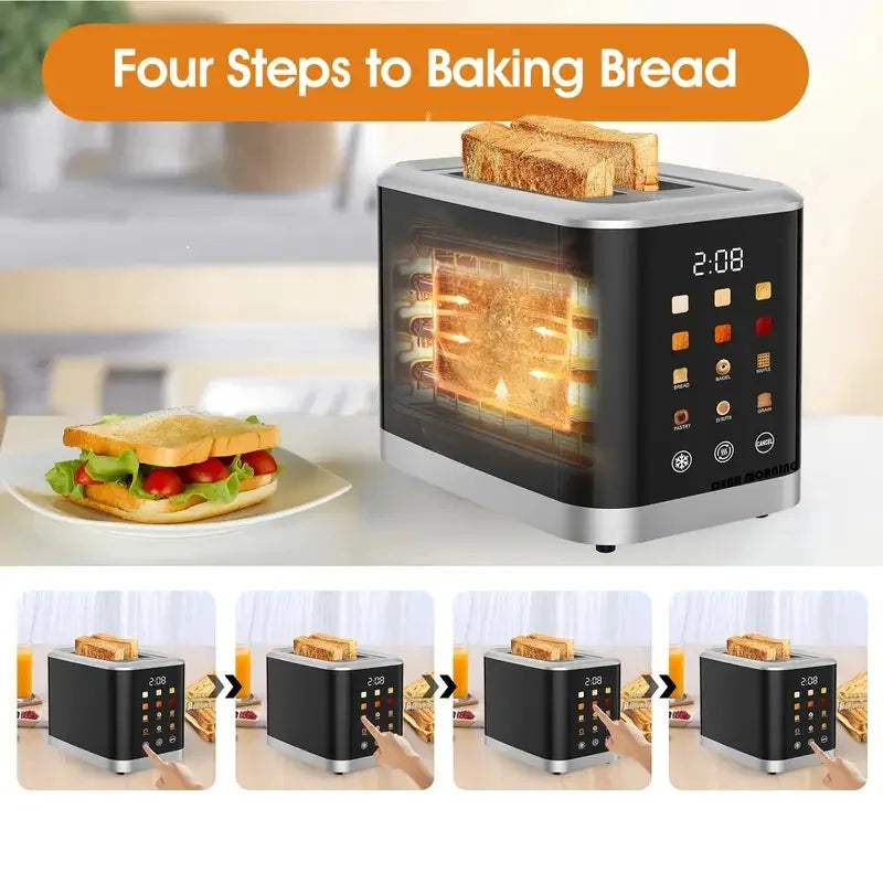 Smart Digital Bread Toaster With Touch Screen LCD Display