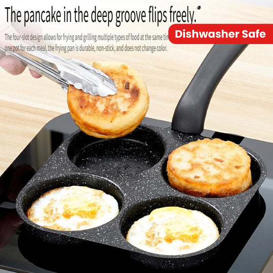Medical Stone Four Hole Omelette Pan Nonstick Flat Bottom Frying Pan