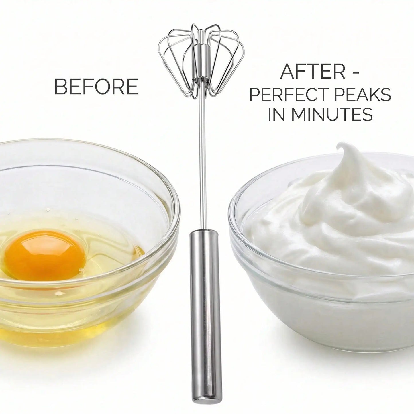 Stainless Steel Whisk Cordless Egg Beater For Home Baking