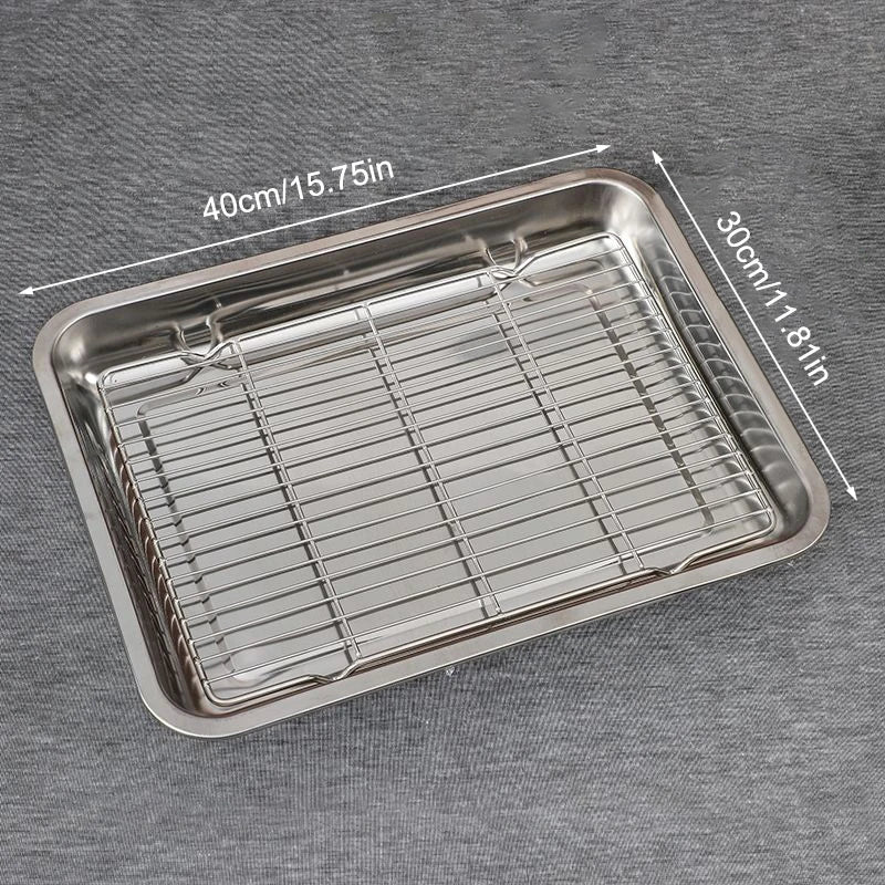 Stainless Steel Baking Tray With Removable Cooling Rack Nonstick