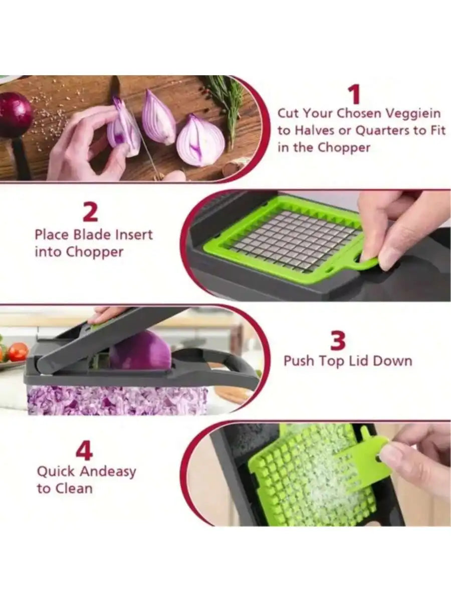 16 In 1 Vegetable Chopper With Stainless Steel Blades