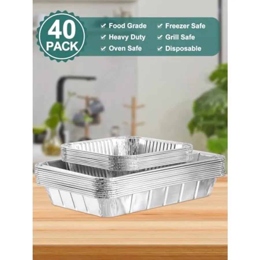 Disposable Aluminum Pans Combo Set 40 Pack