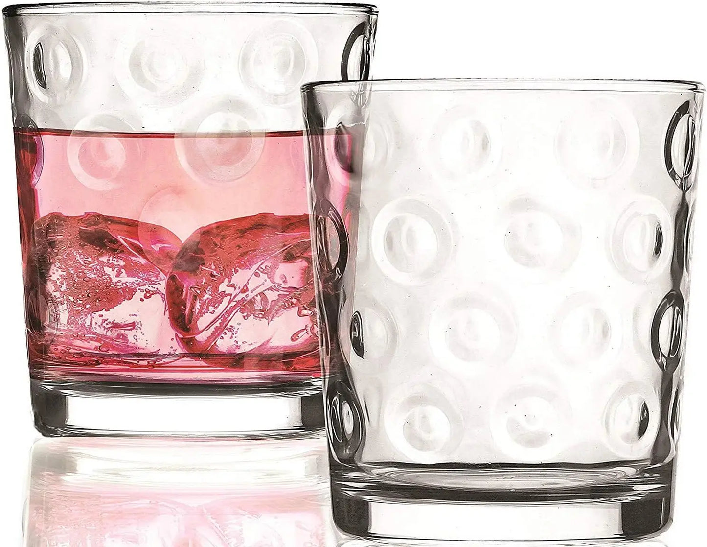 Circles Heavy Base Whiskey Glasses Set For Bar And Entertaining