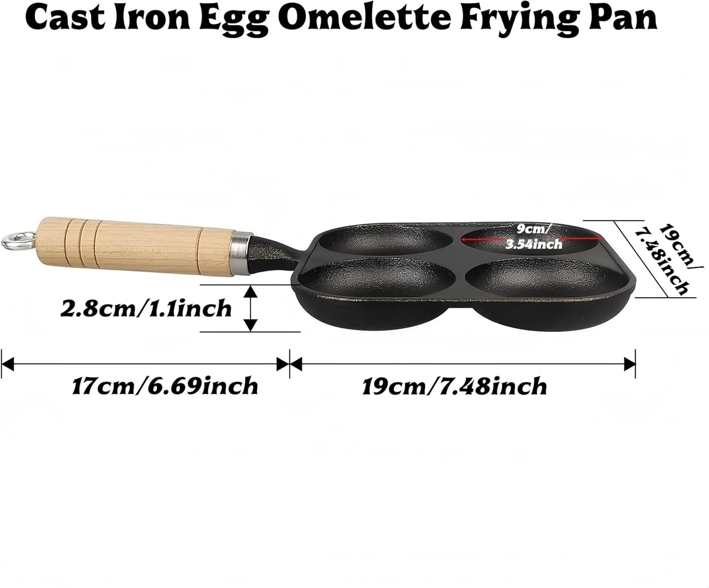 Cast Iron Egg Pan With Four Holes For Eggs