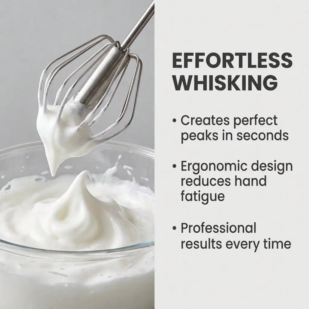 Stainless Steel Whisk Cordless Egg Beater For Home Baking