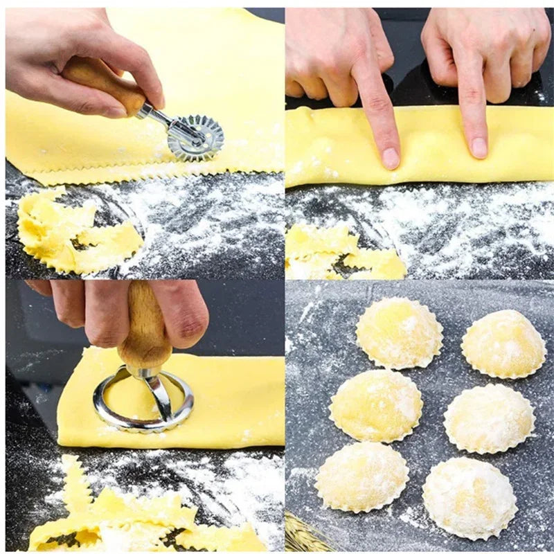 WIKHOSTAR Stainless Steel Cookies Cutter Set And Ravioli Maker Kit