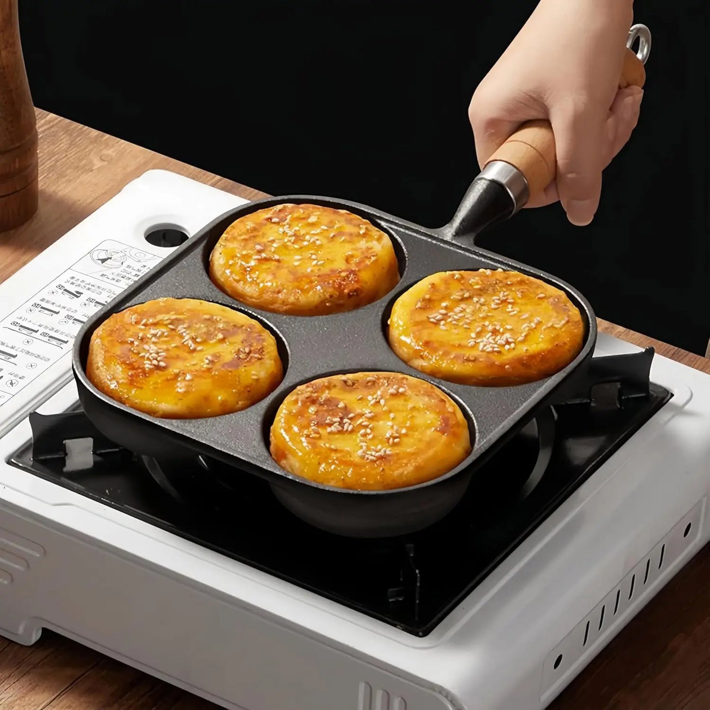 Cast Iron Egg Pan With Four Holes For Eggs