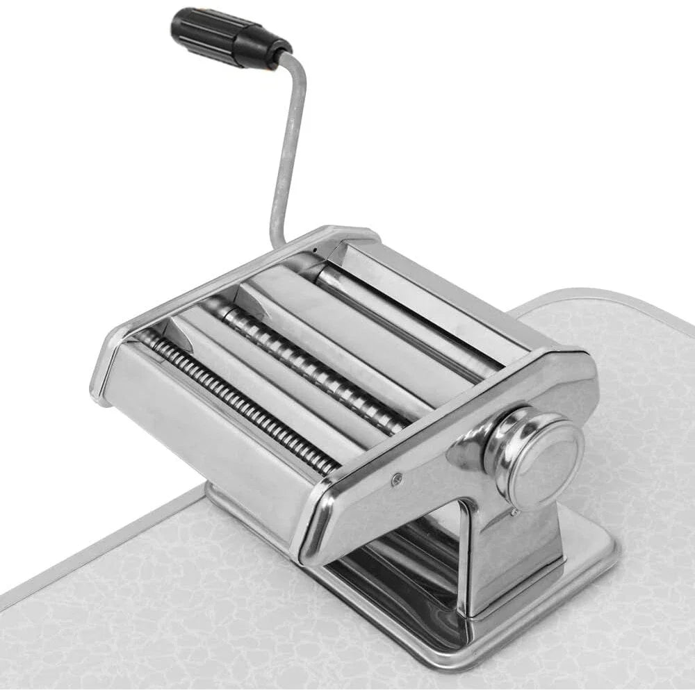 Stainless Steel Manual Pasta Maker Machine With Adjustable Width Two Cutters