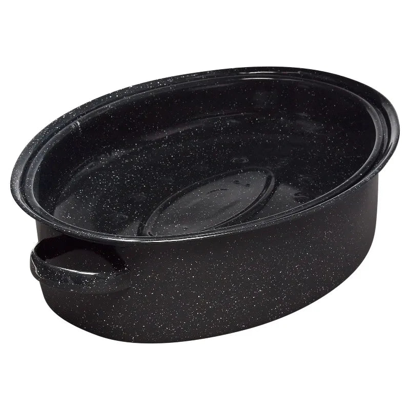 Covered Oval Roaster With 15 Pound Capacity For Even Browning